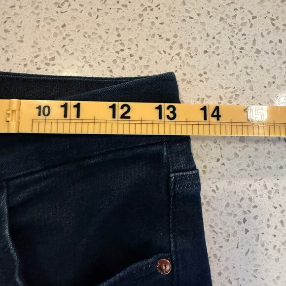 Express High Rise Flare Jeans Dark Wash 4 Small Hyper Stretch Casual Everyday - Picture 6 of 7